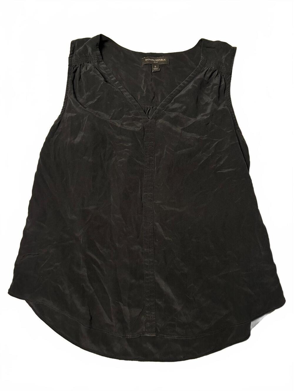 Banana Republic Sleeveless V-Neck Black Top, Size Small